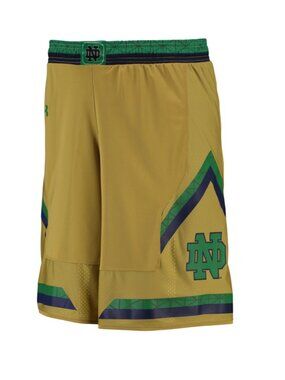 Under Armour Gold Notre Dame Fighting Irish Replica Basketball Shorts YXL